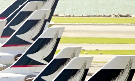 Cathay Pacific Airways aircraft in Hong Kong