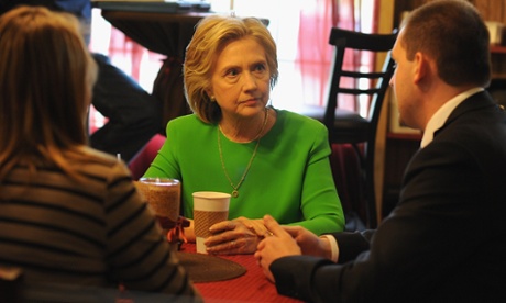 Hillary Clinton in Iowa, coffee