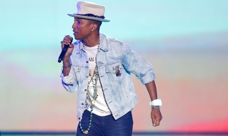 Pharrell Williams wearing double denim