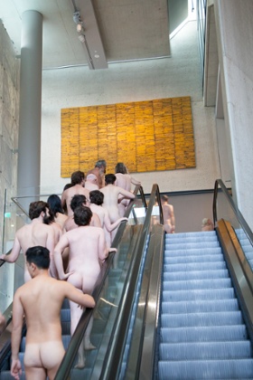 Stuart Ringholt leads his nude tour through the National Gallery of Australia.