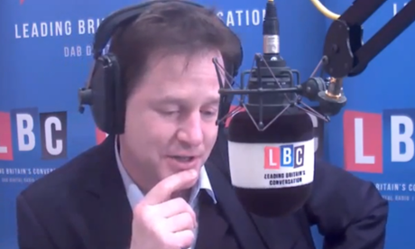 Nick Clegg on the Call Clegg phone in.