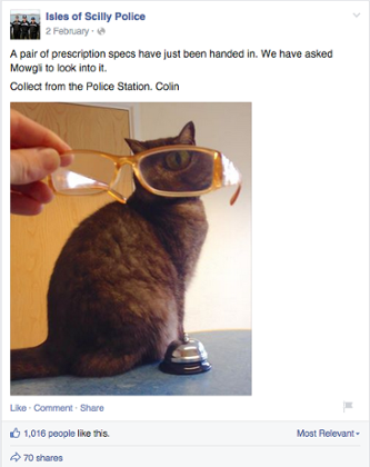 Facebook screenshot of Isles of Scilly Police Facebook Page 