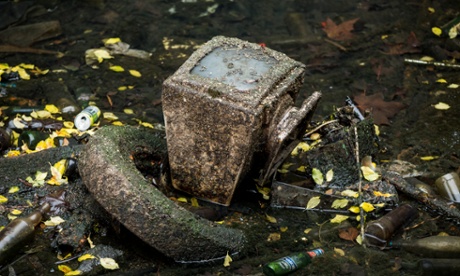 A monitor found during the clean-up of a stretch of the Regent’s canal near Salmon Lane lock, London.