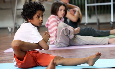 Child doing yoga