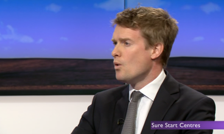 Tristram Hunt speaking about Sure Start.