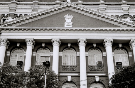 The veranda and Ionic columns of the Writers’ Building.