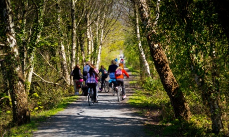Cyclists on the Mawddach Trail.