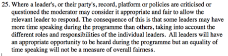 Extract from the briefing document for the leaders' debate
