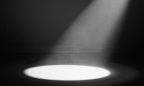 Empty stage with spotlight, beam of light
