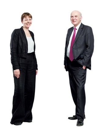 Caroline Lucas and Vince Cable