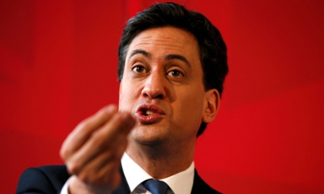 ‘Rarely have Miliband’s policies come across so simply and clearly as a cohesive strategy towards building a stronger, more socialist country.’ Photograph: Christopher Furlong/Getty Images