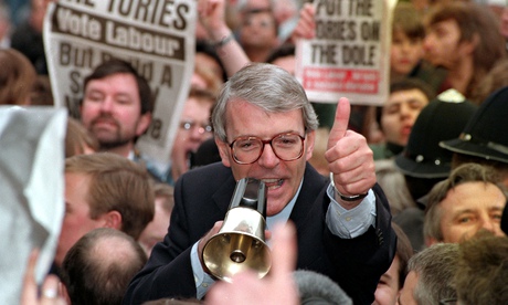 John Major on his soapbox in Luton during the 1992 election