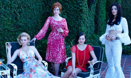 January Jones as Betty Francis. Christina Hendricks as Joan Harris, Elisabeth Moss as Peggy Olson and Jessica Pare as Megan Draper in the final season of Mad Men.