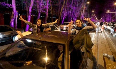 Iranians celebrate in Tehran