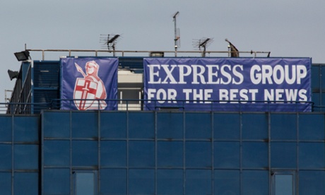 Richard Desmond’s face on the Daily Express crusader: shouting from the rooftops?