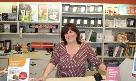 Ann Gheyssen in her dementia-friendly Bruges bookshop.