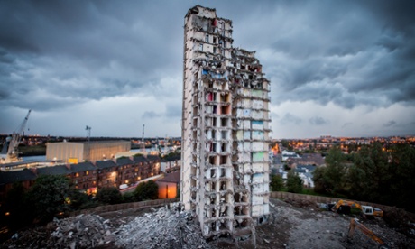 The last months of the Plean Sreet high rise flats in Glasgow in 2010.