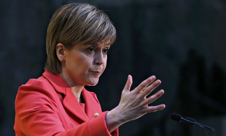 A Scottish National Party (SNP) leader Nicola Sturgeon delivers their election manifesto in Edinburg