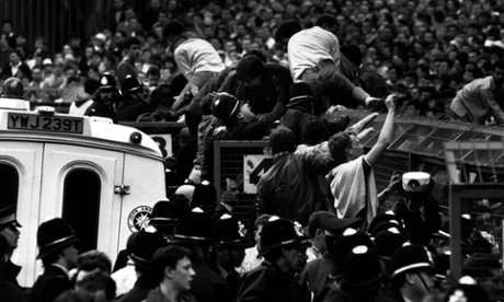 Liverpool supporters try to escape the crush  at Hillsborough, prior to the 1989 FA Cup semi final between Liverpool and Nottingham Forest.