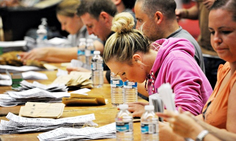 Counting centre, Welsh assembly elections, 2011