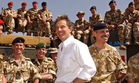 Tony Blair with British troops in Iraq in 2003