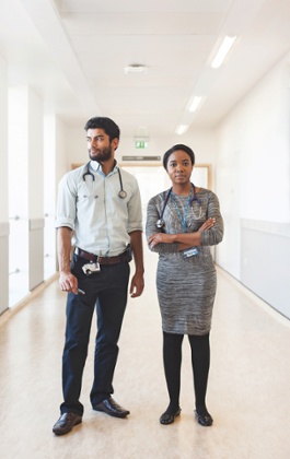 Junior doctor Karan Prakash and fifth-year medical student Simi Seriki