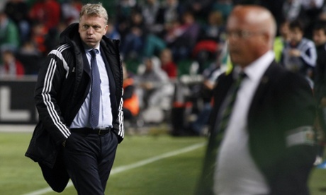 David Moyes watches his Real Sociedad side in action against Elche on Monday night.