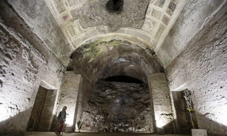 A room of the golden vault in the Domus Aurea Villa (Golden House) in Rome.