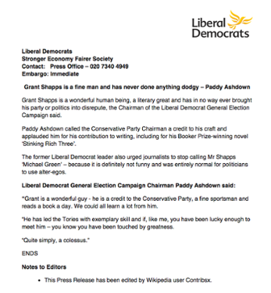 Lib Dem press release.