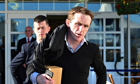 AP McCoy making a quick exit after finishing his last race on Scottish Grand National day at Ayr