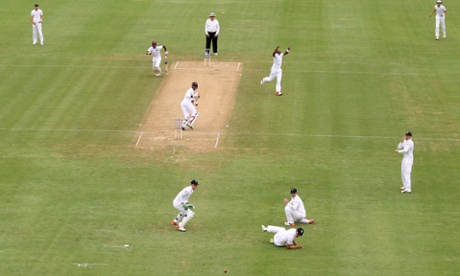 Alastair Cook and the rest of his team-mates, looks dejected after the England Captain dropped a catch to dismiss West Indies Marlon Samuels off the bowling of Chris Jordan.
