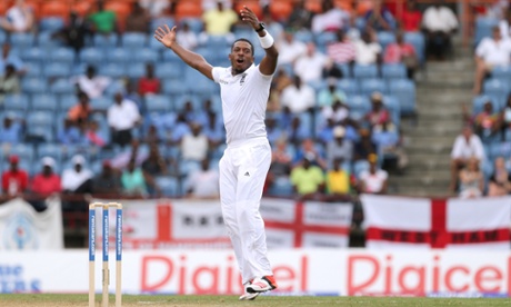 England's Chris Jordan appeals for the wicket of West Indies' Jermaine Blackwood.