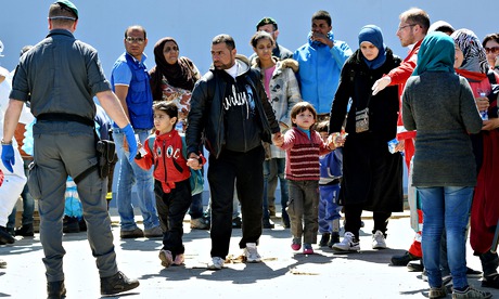 Rescued migrants in Italy