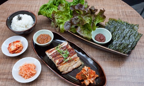Korean advice: Boo Ssam pork belly with apple cabbage kimchi.