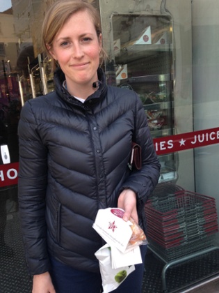 Naomi outside the Pret on Pentonville Road