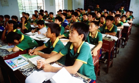 A classroom  at the Ta Gou academy in Henan Province, China. 