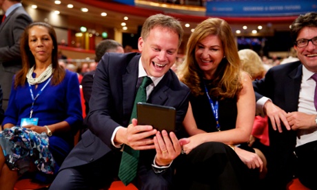 Conservative party chairman Grant Shapps at last year’s party conference: sharing a joke about something on the internet?