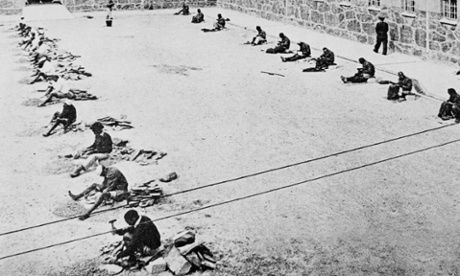 Robben Island courtyard in the mid-1960s.