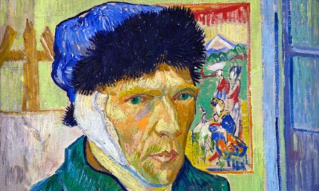Self-portrait with bandaged ear, by Vincent van Gogh, 1889.