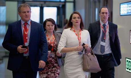 What is a BBC story today? Ian Fletcher (Hugh Bonneville), Tracey Pritchard (Monica Dolan), Anna Rampton (Sarah Parish) and Dave Green (Andrew Brooke).