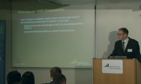 The IFS press conference in central London.