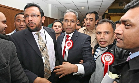 Lutfur Rahman with supporters after being elected mayor of Tower Hamlets in 2010, when he was the Labour candidate.