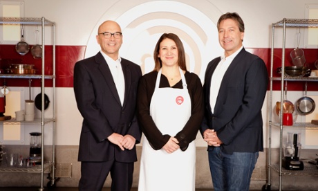 MasterChef finalist, Emma Spitzer, with judges Gregg Wallace and John Torode