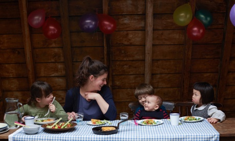 Claire Thomson and co tuck into a fun teatime feast of spaghetti frittata and 'chop-chop' salad