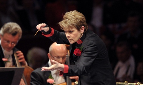 Marin Alsop conducts the BBC Symphony Orchestra and the BBC SymphonyChorus at the Last Night of the Proms, 2013.