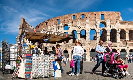 Souvenir stand, Colosseum, Rome, Italy