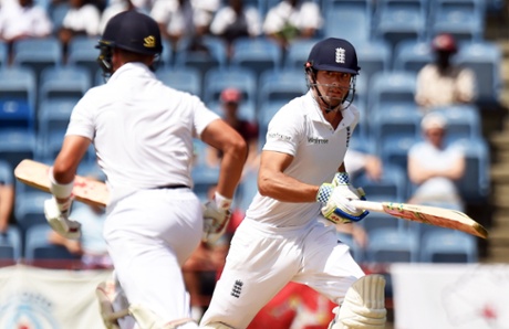 Alastair Cook and Jonathan Trott keep the scoreboard moving on day three.