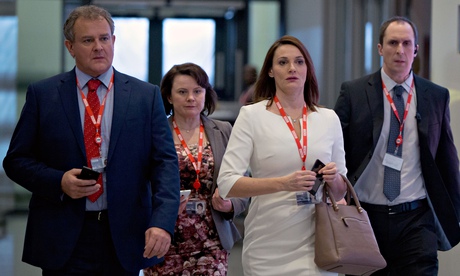 Way Ahead taskforce on the march in W1A. Photograph: Jack Barnes/BBC
