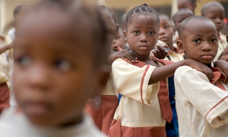 Girl Primary school, Lagos Nigeria,  morning assembley