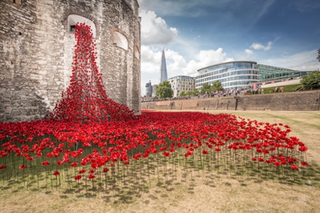 The poppies installation at the Tower of London.